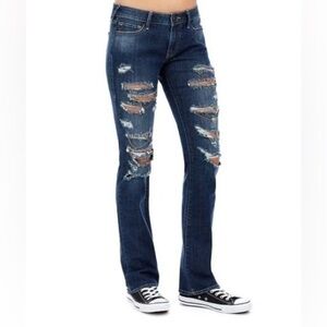 True Religion Chain of Fools Billie Destroyed Straight-Leg Jeans NEW size 25